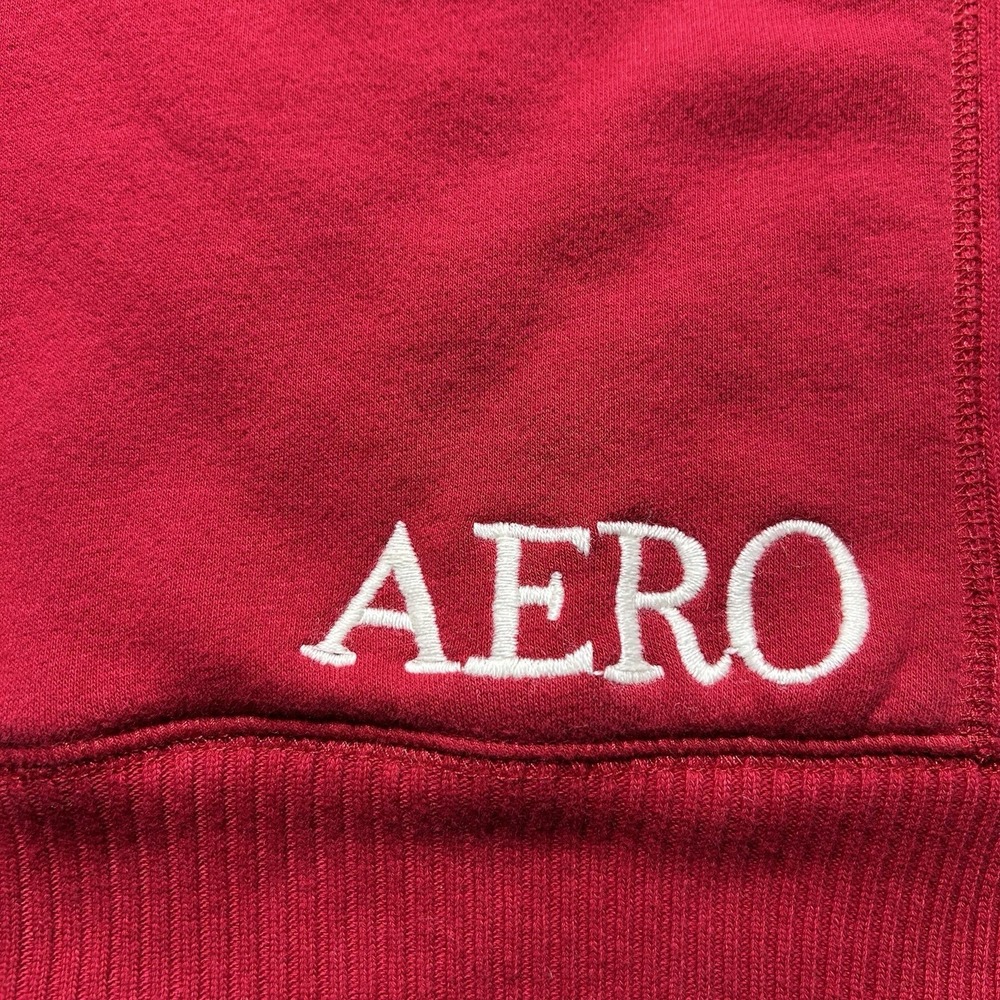 Aeropostale Womens Red Faux Fur Hood Zip Up Hoodie A87 Plaid Lined Medium - Picture 8 of 8